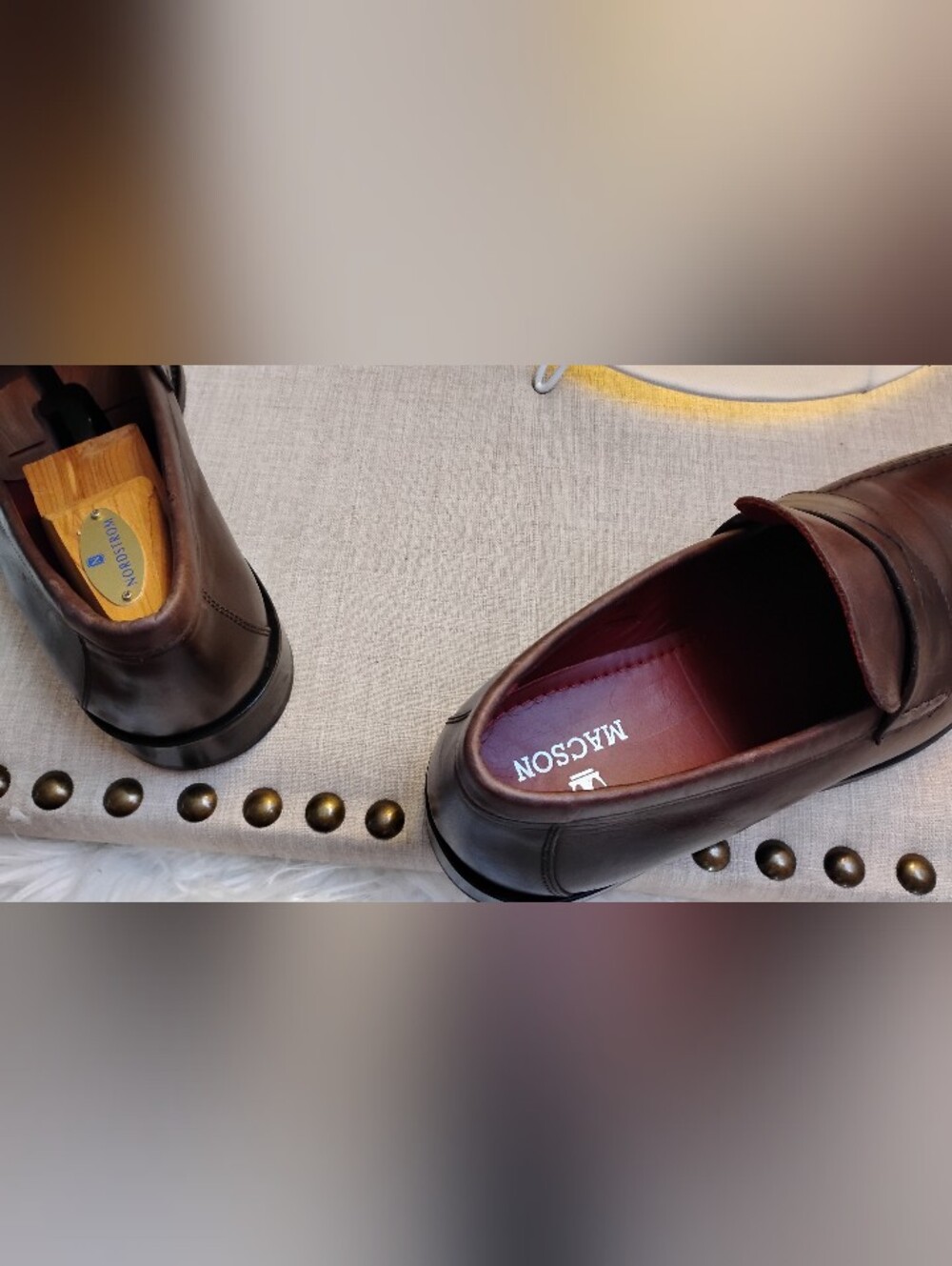 Macson Men's Dark Brown Leather Penny Loafers Size 12. Made in Portugal - Picture 8 of 9